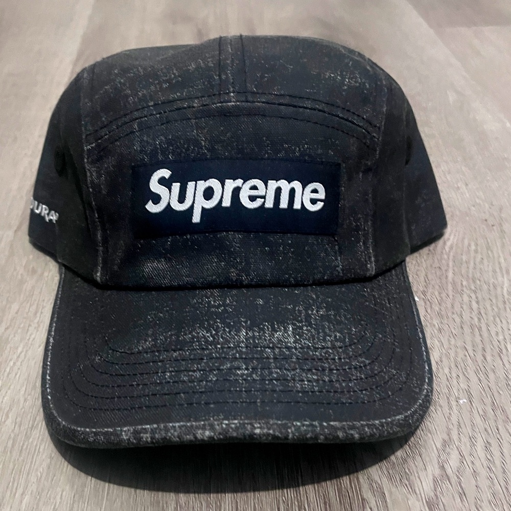 Supreme Coated Cordura Camp Cap ‘Black’.